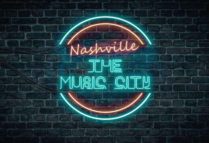 neon sign nashville music city