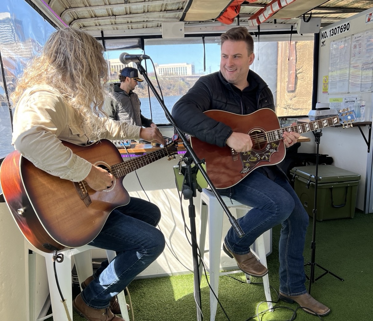 Private client event on Nashville pontoon